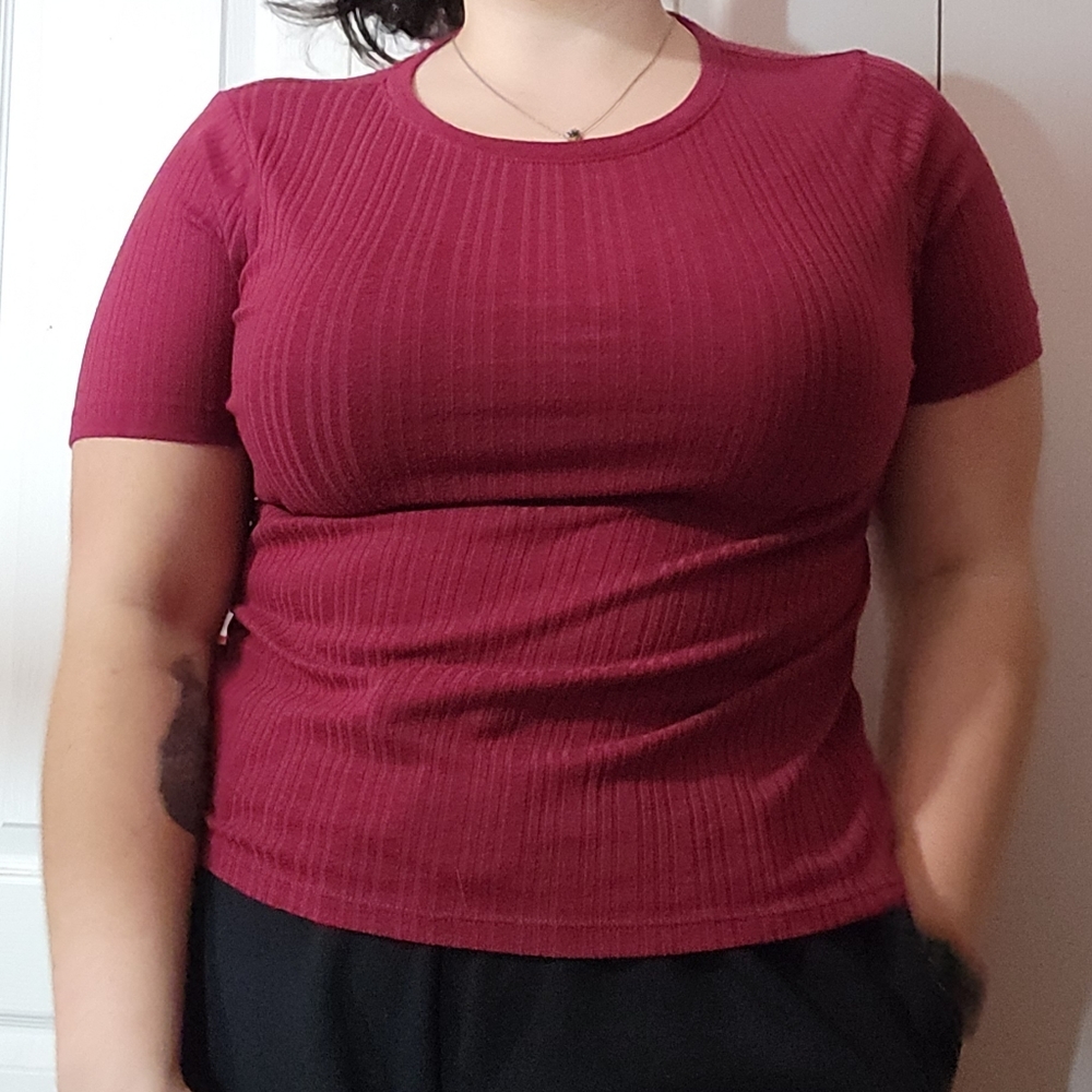 Burgundy Crop Top